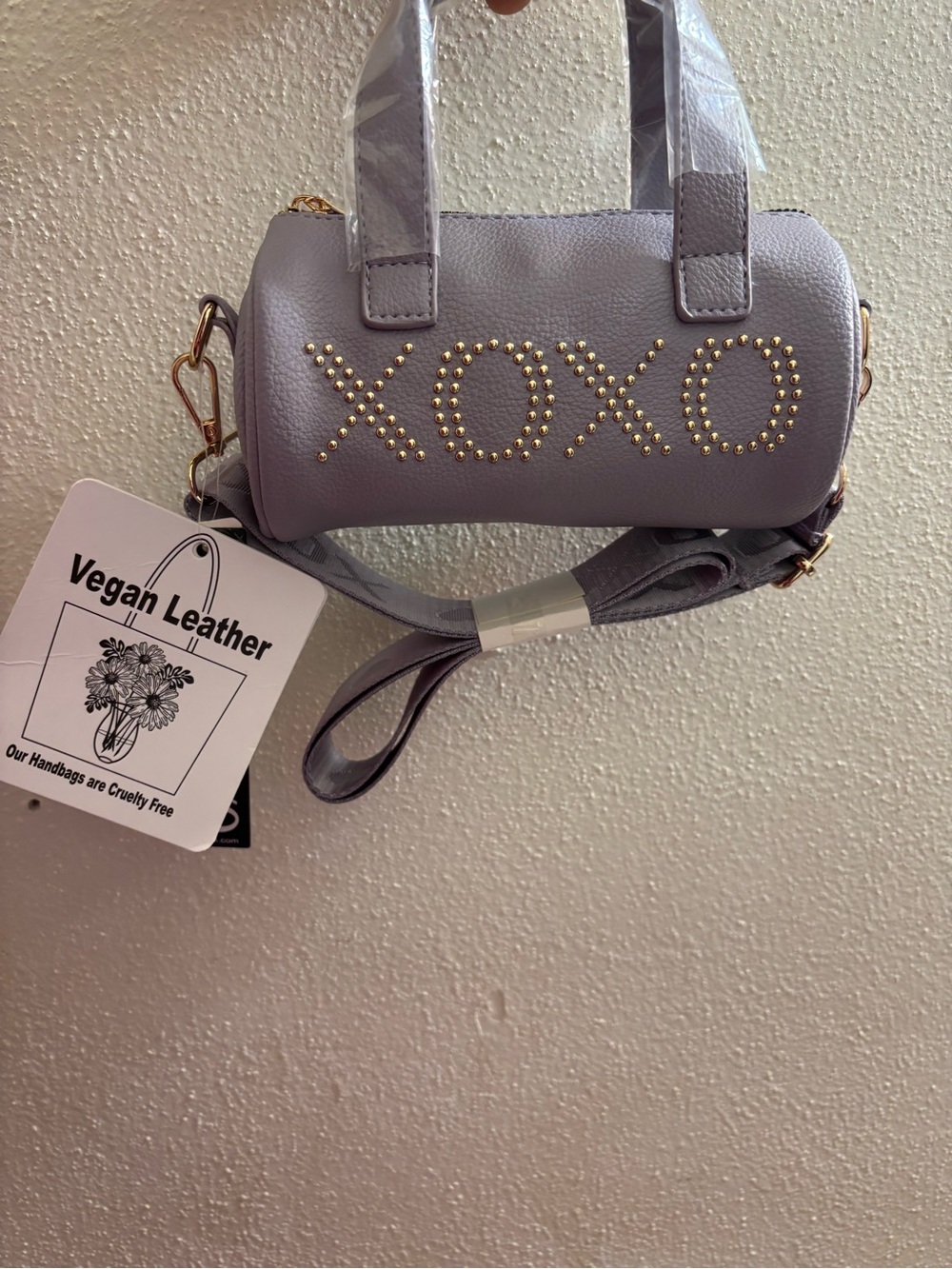 XOXO Gold-Stud Barrel Mini Bag - Light Lavender